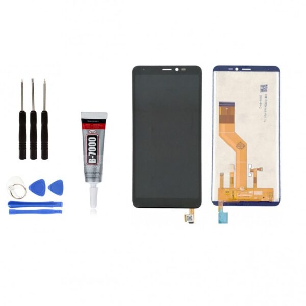 ECRAN LCD + VITRE TACTILE pour WIKO VIEW 3 LITE NOIR + OUTILS + COLLE