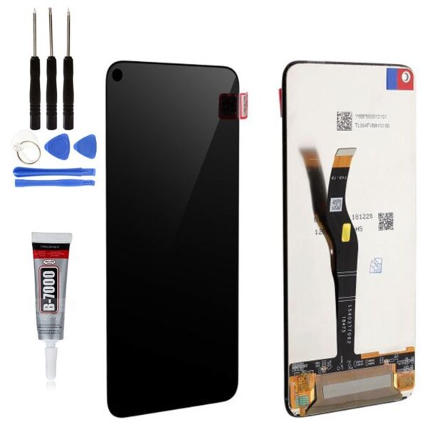 ECRAN LCD + VITRE TACTILE pour HUAWEI NOVA 5T YAL-L21 NOIR + OUTILS + COLLE