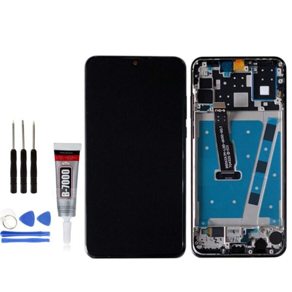 Ecran Complet Avec Frame Huawei P30 LITE NOIR + Chassis + COLLE + Outils