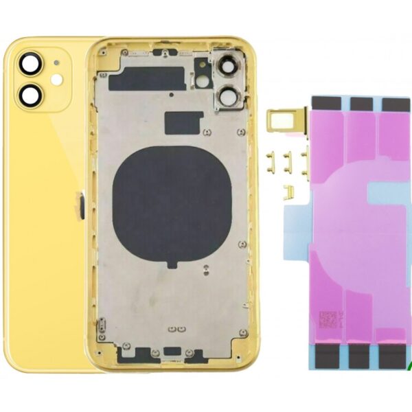 Chassis Arriere pour iPhone 11 JAUNE - Chassis Coque nu + COLLE