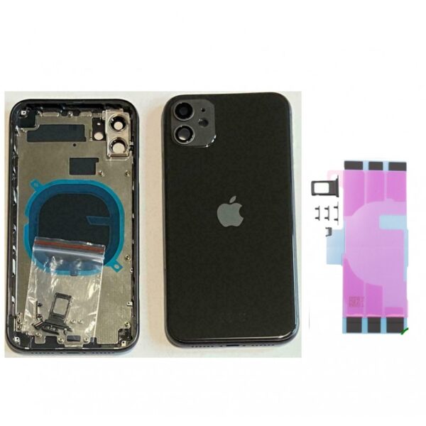 Chassis remplacement pour iPhone 11 NOIR - Chassis Coque nu + COLLE