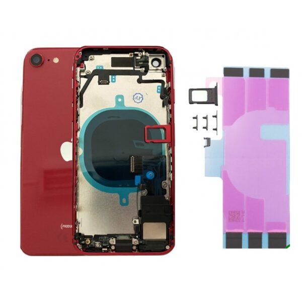 Chassis complet pour iPhone SE 2020 ROUGE - Chassis coque arriere + COLLE