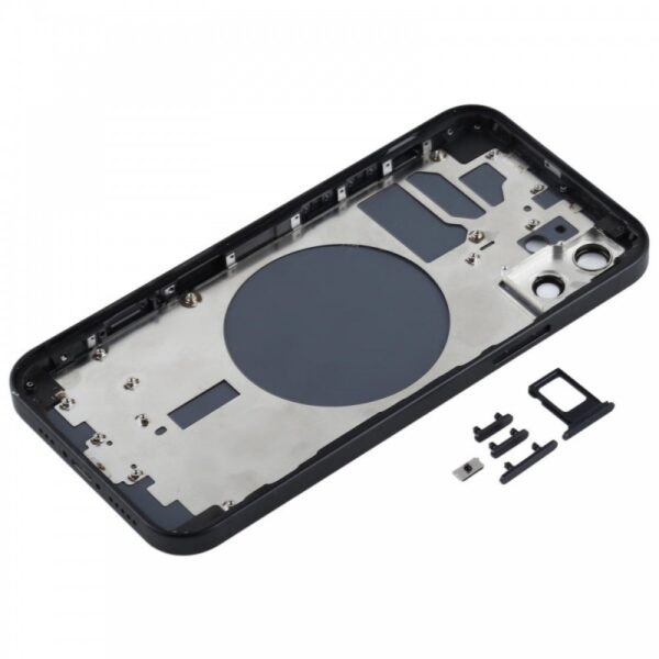 Chassis Arriere pour iPhone 12 NOIR/GRIS - Chassis Coque nu + COLLE