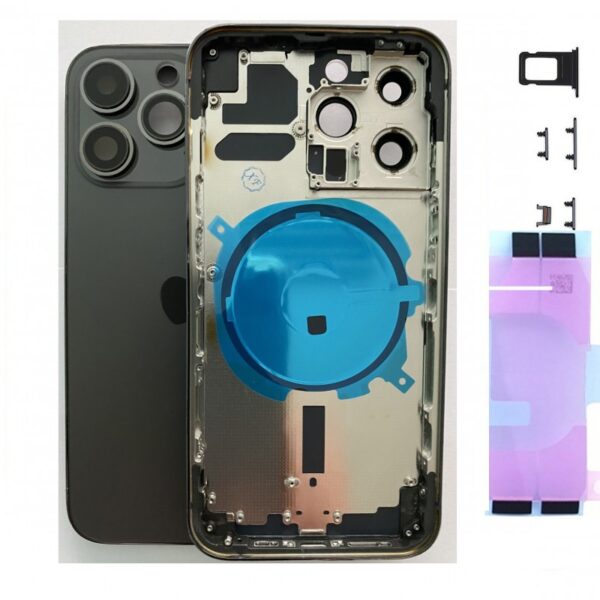 Chassis Arriere pour iPhone 13 PRO NOIR - Chassis Coque nu + COLLE