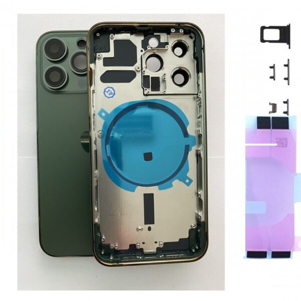 Chassis Arriere pour iPhone 13 PRO VERT - Chassis Coque nu + COLLE