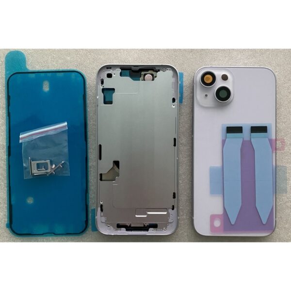 Chassis Arriere remplacement NU pour iPhone 14 Violet - Coque nu + COLLE